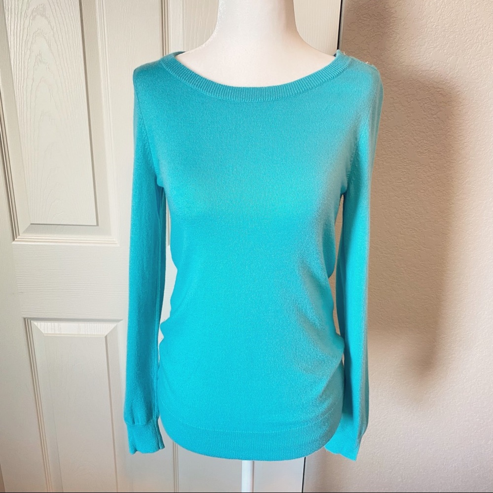 BR Merino Wool Sweater w/ Shoulder Buttons, S